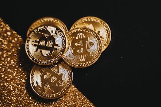 close-up of cryptocurrency coins