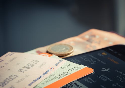 Currency exchange at an airport kiosk