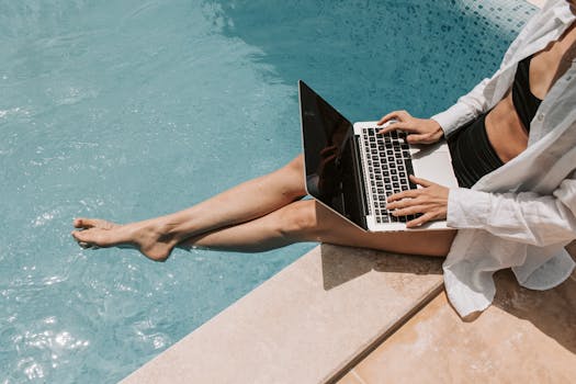 digital nomad working on a laptop