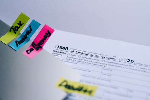 tax documents on a table