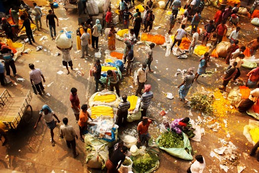 view of a busy market in Bali