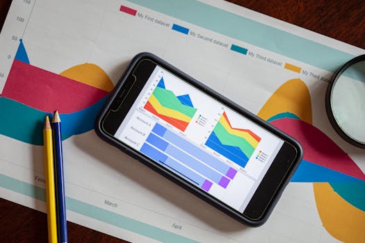 colorful charts on a smartphone