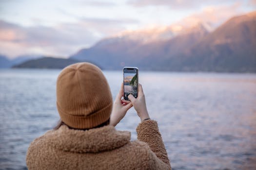 Traveler enjoying a sunset