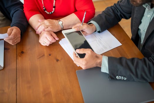 a financial advisor discussing a plan with a client